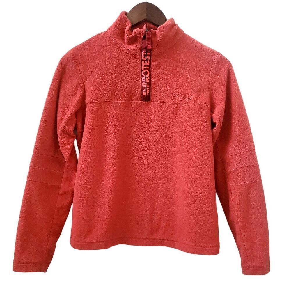 Protest 164 Girls 1/4 Zip Fleece Pullover Size L Red Long Sleeve